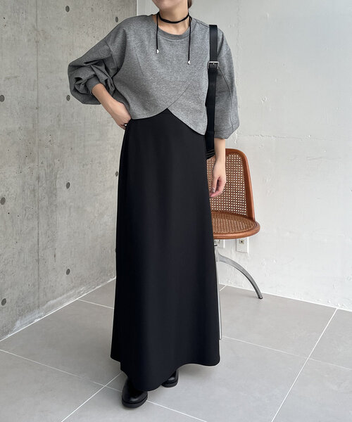 【セール】ボンディングカシュクールプルオーバー（Tシャツ/カットソー）｜CAPRICIEUX LE'MAGE（カプリシューレマージュ）