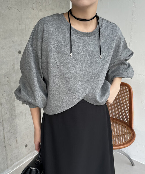 【セール】ボンディングカシュクールプルオーバー（Tシャツ/カットソー）｜CAPRICIEUX LE'MAGE（カプリシューレマージュ）