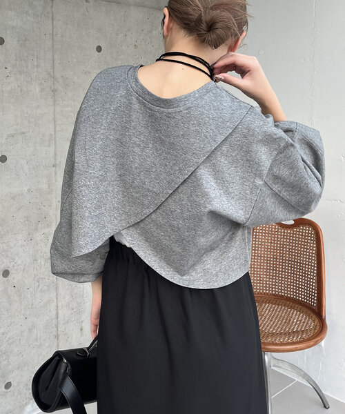 【セール】ボンディングカシュクールプルオーバー（Tシャツ/カットソー）｜CAPRICIEUX LE'MAGE（カプリシューレマージュ）