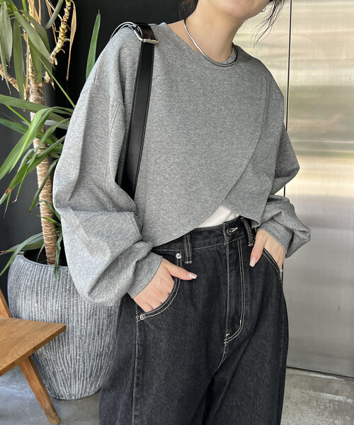 【セール】ボンディングカシュクールプルオーバー（Tシャツ/カットソー）｜CAPRICIEUX LE'MAGE（カプリシューレマージュ）