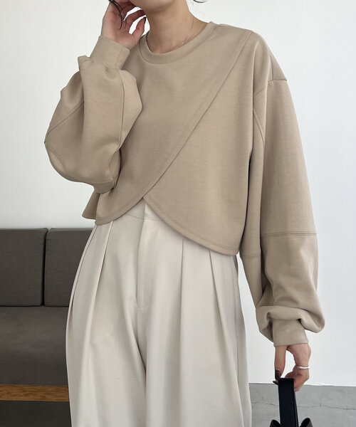 【セール】ボンディングカシュクールプルオーバー（Tシャツ/カットソー）｜CAPRICIEUX LE'MAGE（カプリシューレマージュ）