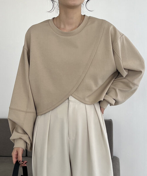 【セール】ボンディングカシュクールプルオーバー（Tシャツ/カットソー）｜CAPRICIEUX LE'MAGE（カプリシューレマージュ）