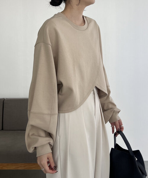 【セール】ボンディングカシュクールプルオーバー（Tシャツ/カットソー）｜CAPRICIEUX LE'MAGE（カプリシューレマージュ）