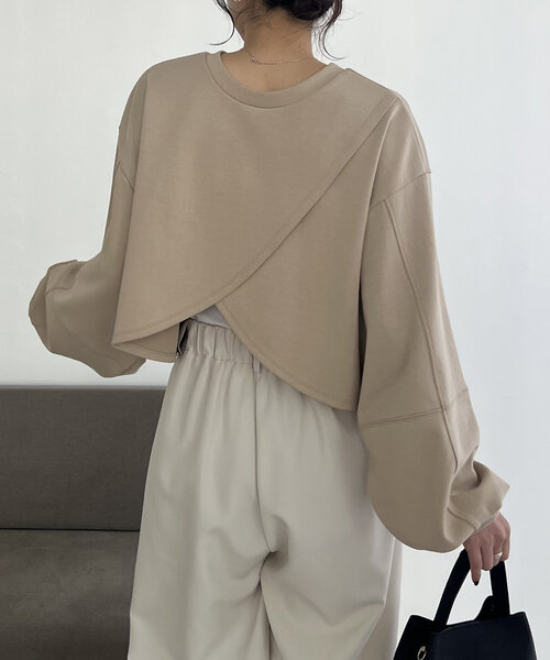 【セール】ボンディングカシュクールプルオーバー（Tシャツ/カットソー）｜CAPRICIEUX LE'MAGE（カプリシューレマージュ）