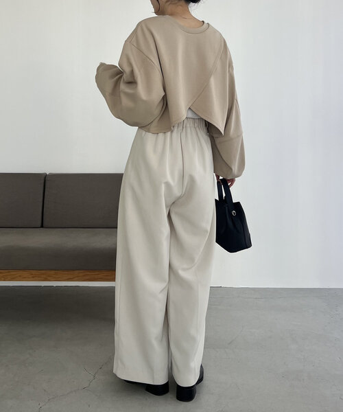 【セール】ボンディングカシュクールプルオーバー（Tシャツ/カットソー）｜CAPRICIEUX LE'MAGE（カプリシューレマージュ）