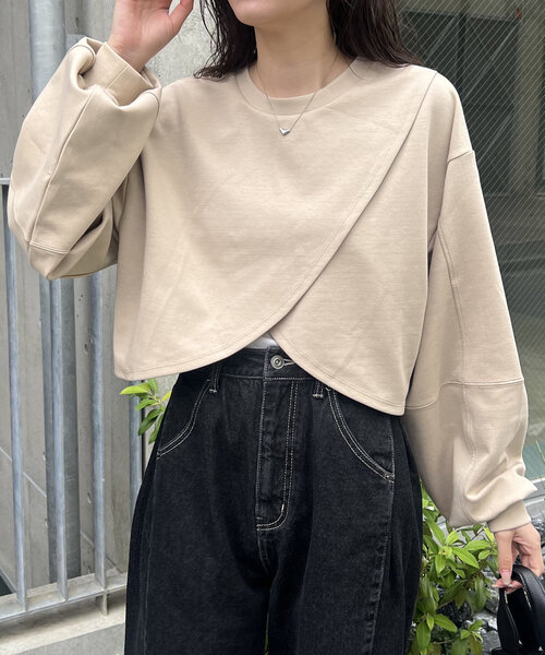 【セール】ボンディングカシュクールプルオーバー（Tシャツ/カットソー）｜CAPRICIEUX LE'MAGE（カプリシューレマージュ）