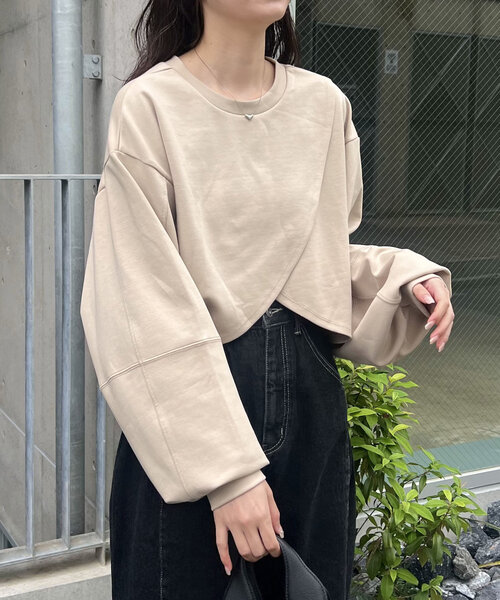 【セール】ボンディングカシュクールプルオーバー（Tシャツ/カットソー）｜CAPRICIEUX LE'MAGE（カプリシューレマージュ）