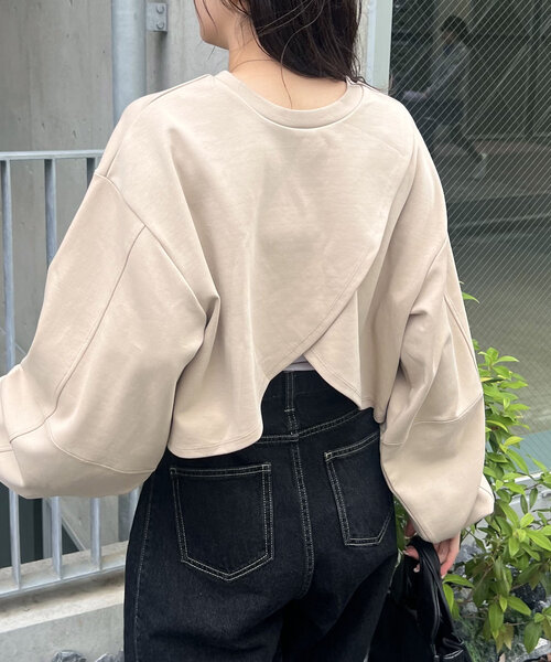 【セール】ボンディングカシュクールプルオーバー（Tシャツ/カットソー）｜CAPRICIEUX LE'MAGE（カプリシューレマージュ）