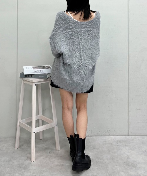 セール】モヘアライクシャギーニットカーディガン（カーディガン