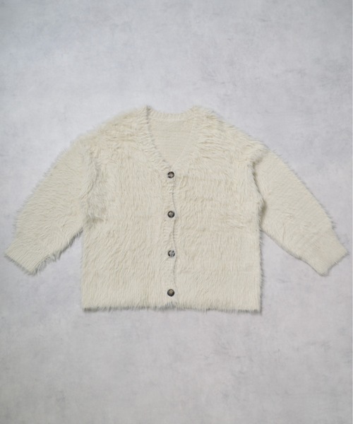 セール】モヘアライクシャギーニットカーディガン（カーディガン