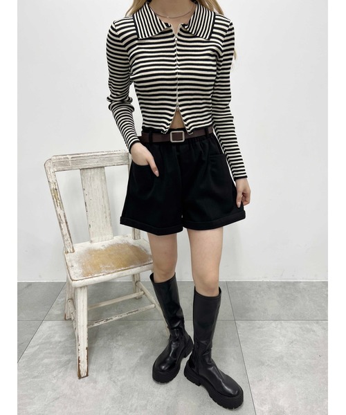 PHILLY（フィリー）の「【PHILLY】ベルト付ショートパンツ（その他パンツ・レディース・ブラウン/ブラック・FREE）」の5枚目の写真