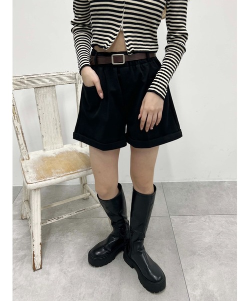 PHILLY（フィリー）の「【PHILLY】ベルト付ショートパンツ（その他パンツ・レディース・ブラウン/ブラック・FREE）」の6枚目の写真