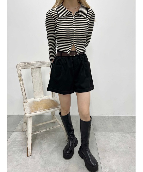 PHILLY（フィリー）の「【PHILLY】ベルト付ショートパンツ（その他パンツ・レディース・ブラウン/ブラック・FREE）」の7枚目の写真