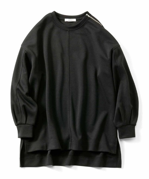 IEDIT（イディット）の「ＩＥＤＩＴ　肩ファスナーデザインで着映える　長め丈ダンボールプルオーバー（その他トップス・レディース・グレイッシュベージュ/チャコールグレー/ブラック・LL/3L/M/L/S）」の11枚目の写真