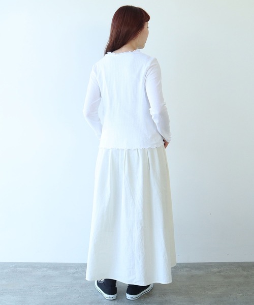 bulle de savon（ビュルデサボン）の「●強撚針抜ジャカード ハイネック長袖プルオーバー（Tシャツ/カットソー・レディース・ブラック/サックスブルー/ホワイト・FREE）」の6枚目の写真