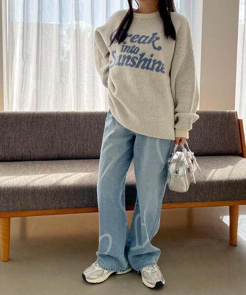 WEGO（ウィゴー）の「WEGO/【25年春夏新作】スプレーペイントストレートデニムパンツ（デニムパンツ・レディース・ブラック系その他/ライトインディゴブルー・MEDIUM/SMALL）」の20枚目の写真