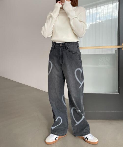 WEGO（ウィゴー）の「WEGO/【25年春夏新作】スプレーペイントストレートデニムパンツ（デニムパンツ・レディース・ブラック系その他/ライトインディゴブルー・MEDIUM/SMALL）」の14枚目の写真