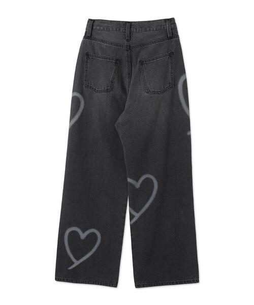 WEGO（ウィゴー）の「WEGO/【25年春夏新作】スプレーペイントストレートデニムパンツ（デニムパンツ・レディース・ブラック系その他/ライトインディゴブルー・MEDIUM/SMALL）」の5枚目の写真