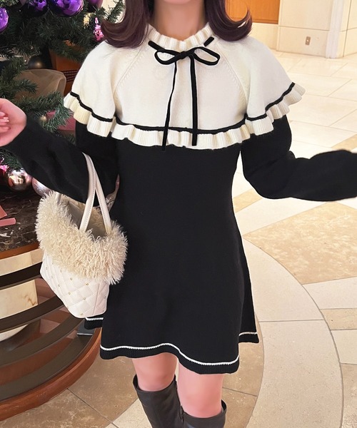 apres jour(アプレジュール)の「ケープリボンミニワンピース【ZOZOTOWN限定アイテム】(ワンピース・レディース・オフホワイト/ブラック・X-LARGE/フリー)」の20枚目の写真