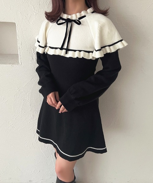 apres jour(アプレジュール)の「ケープリボンミニワンピース【ZOZOTOWN限定アイテム】(ワンピース・レディース・オフホワイト/ブラック・X-LARGE/フリー)」の17枚目の写真