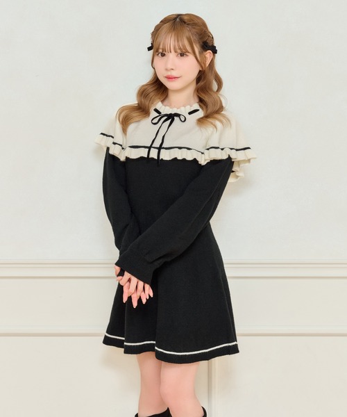 セール】ケープリボンミニワンピース【ZOZOTOWN限定アイテム