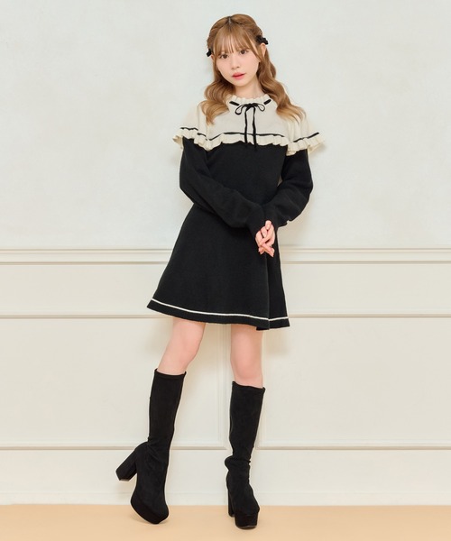 apres jour(アプレジュール)の「ケープリボンミニワンピース【ZOZOTOWN限定アイテム】(ワンピース・レディース・オフホワイト/ブラック・X-LARGE/フリー)」の16枚目の写真