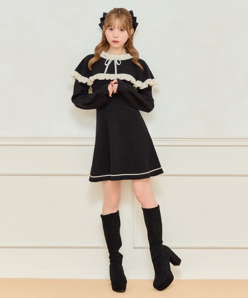 apres jour(アプレジュール)の「ケープリボンミニワンピース【ZOZOTOWN限定アイテム】(ワンピース・レディース・オフホワイト/ブラック・X-LARGE/フリー)」の12枚目の写真
