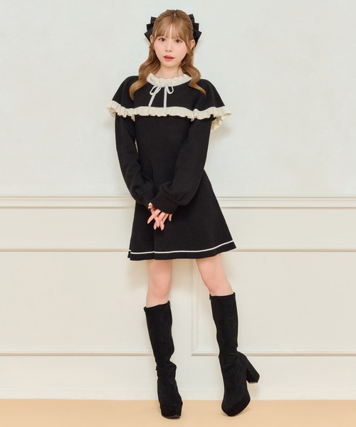 apres jour(アプレジュール)の「ケープリボンミニワンピース【ZOZOTOWN限定アイテム】(ワンピース・レディース・オフホワイト/ブラック・X-LARGE/フリー)」の13枚目の写真