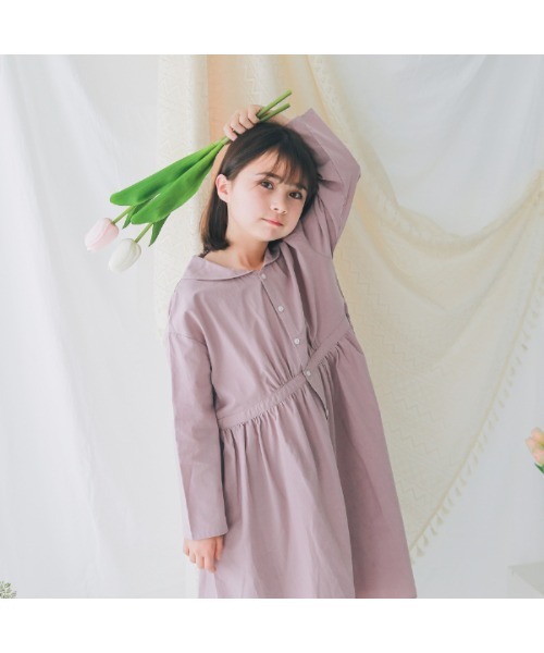 NHT(エヌエイチティー)の「エヌエイチティー セーラーワンピース(ワンピース・キッズ・ラベンダー/サックスブルー/ブラック・130cm/140cm/150cm/160cm/120cm/110cm)」の17枚目の写真