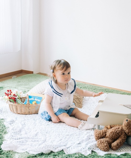 kids zoo（キッズズー）の「チュールシア―セーラーチュニック（チュニック・キッズ・オフホワイト・80/90）」の10枚目の写真