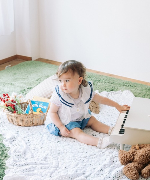 kids zoo（キッズズー）の「チュールシア―セーラーチュニック（チュニック・キッズ・オフホワイト・80/90）」の11枚目の写真
