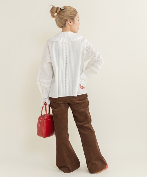 Dot＆Stripes CHILD WOMAN（ドットアンドストライプス　チャイルドウーマン）の「ブロードレース ピンタックフラット襟ブラウス（シャツ/ブラウス・レディース・ホワイト・FREE）」の22枚目の写真