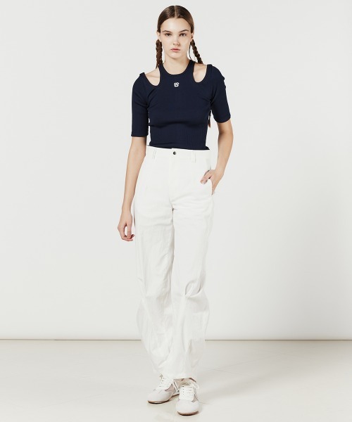 DOUBLE STANDARD CLOTHING(ダブルスタンダードクロージング)の「ツイルタックバルーンパンツ(スラックス・レディース・キャメル/オフホワイト・36/38)」の13枚目の写真
