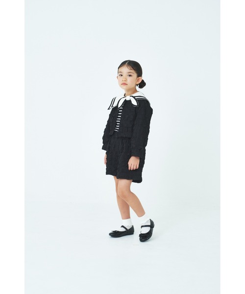 maarook（マルーク）の「ぽこぽこふくれチェックキュロット（その他パンツ・キッズ・ホワイト/ブラック・110cm/120cm/130cm/90cm/100cm）」の4枚目の写真