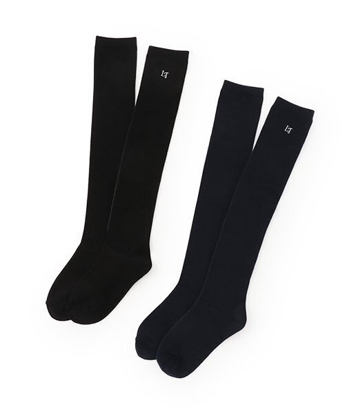 LOVETOXIC（ラブトキシック）の「【ベーシック】ワンポイント刺繍ニーハイソックス（ソックス/靴下・キッズ・ネイビー/ブラック・23-25cm/20-22cm）」の6枚目の写真