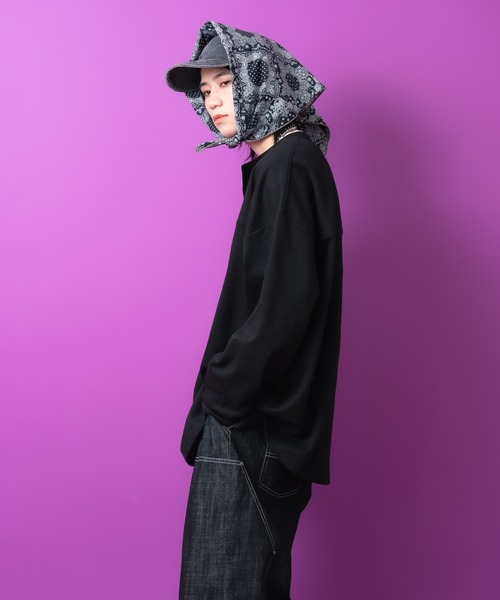 a.p.o.v.(エーピーオービー)の「a.p.o.v. フェイクレイヤードハーフジップカットソー(Tシャツ/カットソー・メンズ・ブラック/オレンジ/グレー・ONESIZE)」の6枚目の写真