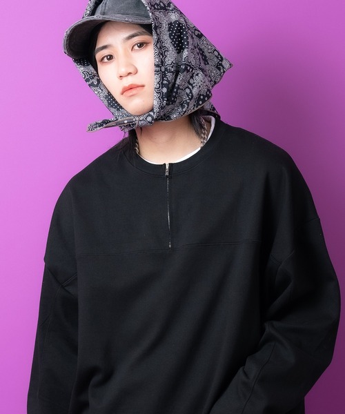 a.p.o.v.(エーピーオービー)の「a.p.o.v. フェイクレイヤードハーフジップカットソー(Tシャツ/カットソー・メンズ・ブラック/オレンジ/グレー・ONESIZE)」の7枚目の写真