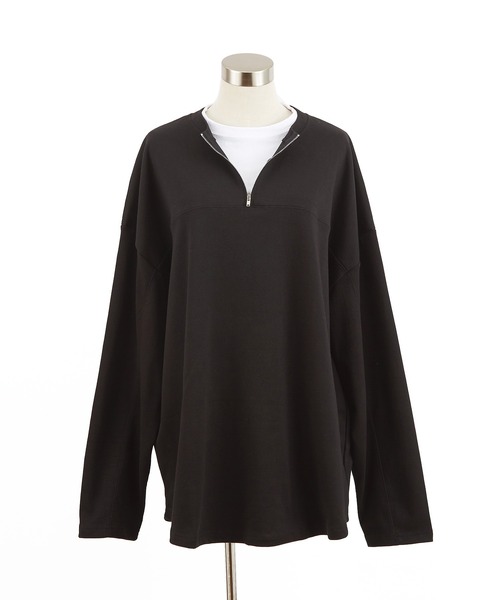 a.p.o.v.(エーピーオービー)の「a.p.o.v. フェイクレイヤードハーフジップカットソー(Tシャツ/カットソー・メンズ・ブラック/オレンジ/グレー・ONESIZE)」の12枚目の写真