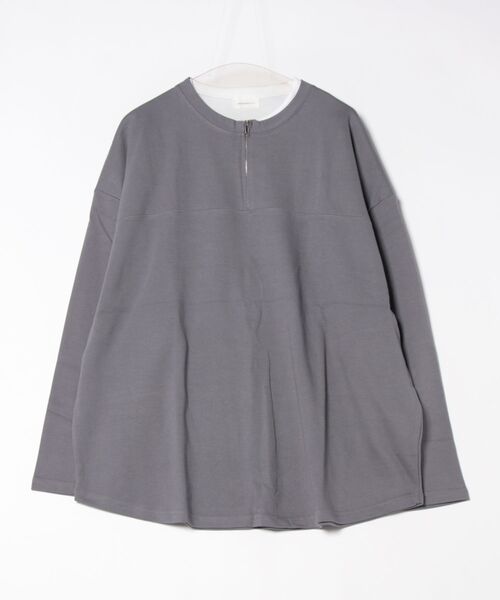 a.p.o.v.(エーピーオービー)の「a.p.o.v. フェイクレイヤードハーフジップカットソー(Tシャツ/カットソー・メンズ・ブラック/オレンジ/グレー・ONESIZE)」の17枚目の写真