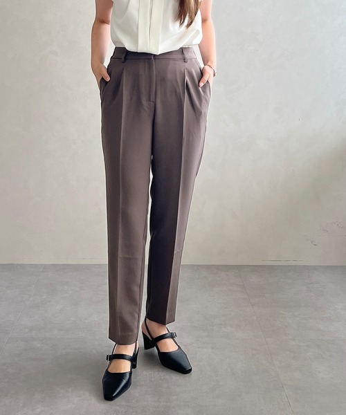 MISCH MASCH(ミッシュマッシュ)の「新色追加 一部店舗限定 2025新作 タックテーパードパンツ(その他パンツ・レディース・ベージュ/ピンク/ブラック/ブラウン・M/S/L)」の14枚目の写真