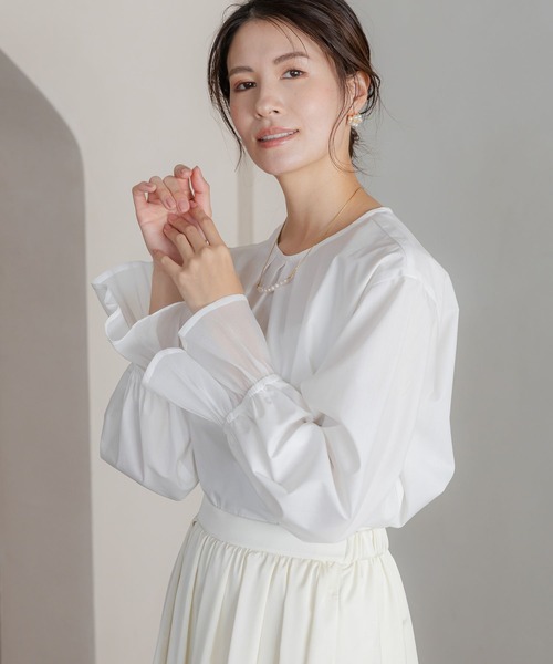 Elura（エルーラ）の「＜2025ceremony＞ セレモニー袖切り替えブラウス/252084（シャツ/ブラウス・レディース・ホワイト・LARGE/MEDIUM）」の2枚目の写真