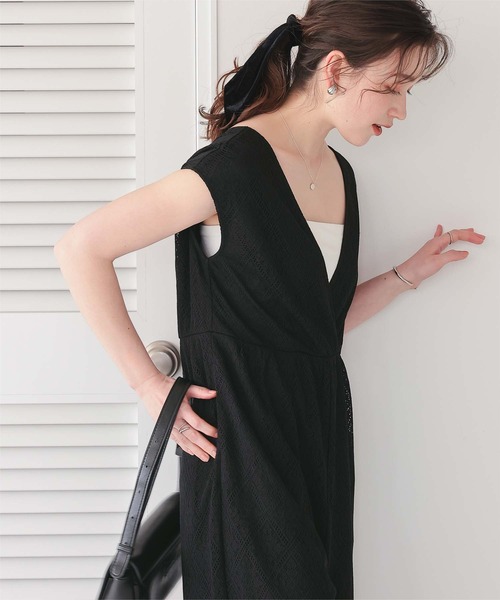 titivate(ティティベイト)の「カシュクールレースオールインワン(つなぎ/オールインワン・レディース・ブラック/オフホワイト・SP/S/M/MT/L)」の14枚目の写真