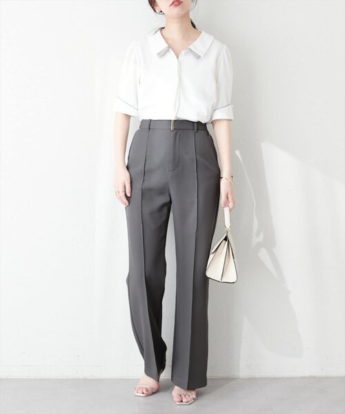 natural couture（ナチュラルクチュール）の「【osono】ハイウエスト美フレアパンツ（その他パンツ・レディース・ライトグレー/チャコールグレー/ブラック・LARGE/MEDIUM/SMALL）」の17枚目の写真