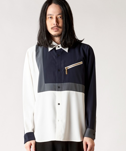 NO ID.(ノーアイディ)の「【NO ID.】Multi Cleric Zip Shirt / マルチ クレリック ジップ シャツ(シャツ/ブラウス・メンズ・ネイビー/ブラック/ホワイト・2/1)」の20枚目の写真