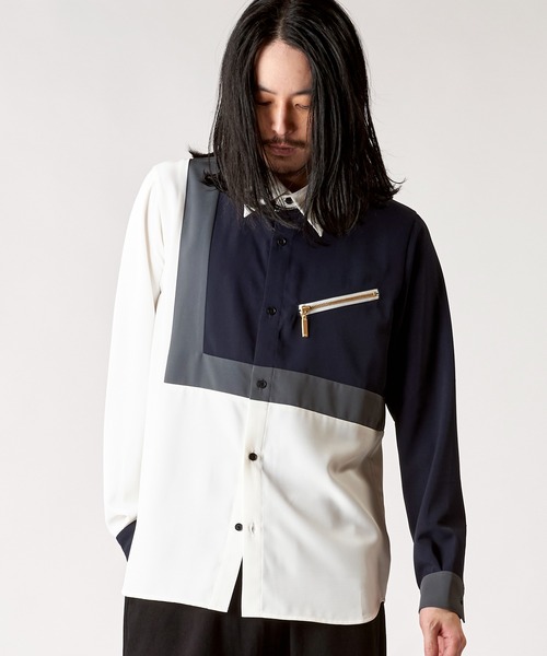 NO ID.(ノーアイディ)の「【NO ID.】Multi Cleric Zip Shirt / マルチ クレリック ジップ シャツ(シャツ/ブラウス・メンズ・ネイビー/ブラック/ホワイト・2/1)」の21枚目の写真