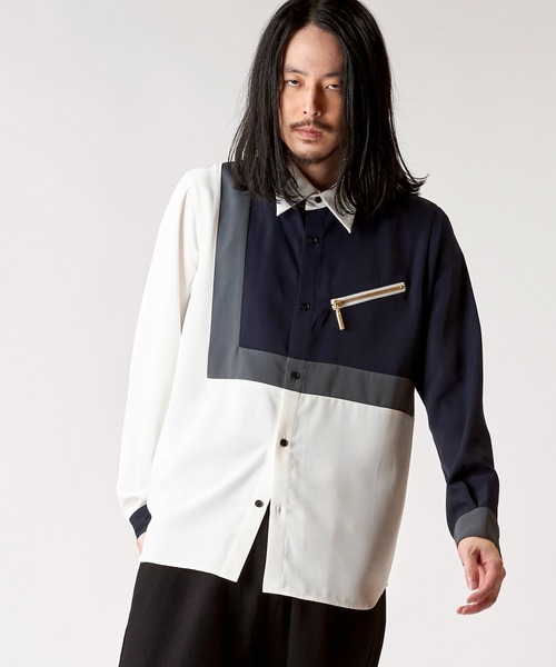 NO ID.(ノーアイディ)の「【NO ID.】Multi Cleric Zip Shirt / マルチ クレリック ジップ シャツ(シャツ/ブラウス・メンズ・ネイビー/ブラック/ホワイト・2/1)」の22枚目の写真