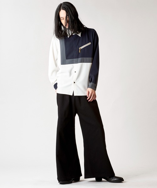 NO ID.(ノーアイディ)の「【NO ID.】Multi Cleric Zip Shirt / マルチ クレリック ジップ シャツ(シャツ/ブラウス・メンズ・ネイビー/ブラック/ホワイト・2/1)」の14枚目の写真