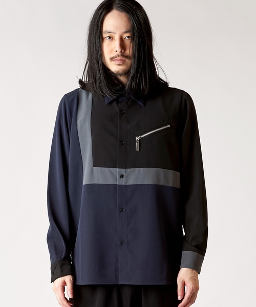 NO ID.(ノーアイディ)の「【NO ID.】Multi Cleric Zip Shirt / マルチ クレリック ジップ シャツ(シャツ/ブラウス・メンズ・ネイビー/ブラック/ホワイト・2/1)」の16枚目の写真