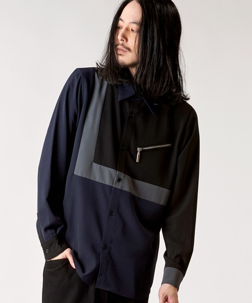 NO ID.(ノーアイディ)の「【NO ID.】Multi Cleric Zip Shirt / マルチ クレリック ジップ シャツ(シャツ/ブラウス・メンズ・ネイビー/ブラック/ホワイト・2/1)」の17枚目の写真
