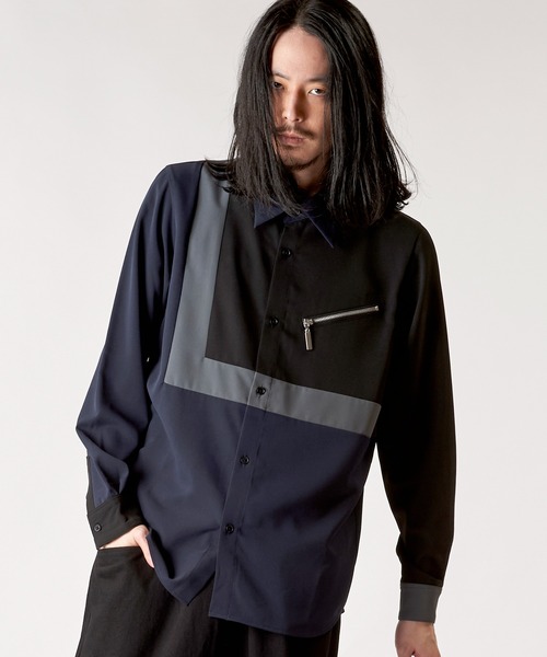NO ID.(ノーアイディ)の「【NO ID.】Multi Cleric Zip Shirt / マルチ クレリック ジップ シャツ(シャツ/ブラウス・メンズ・ネイビー/ブラック/ホワイト・2/1)」の10枚目の写真